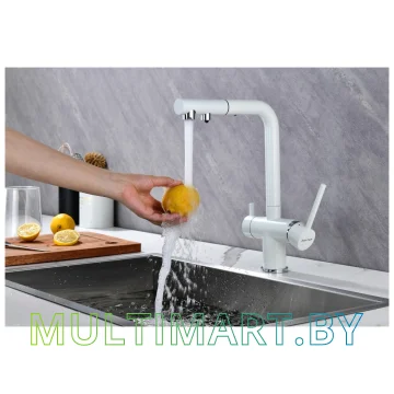 Смеситель Paulmark Serpentine Se213222-431 (белый матовый) картинка 11